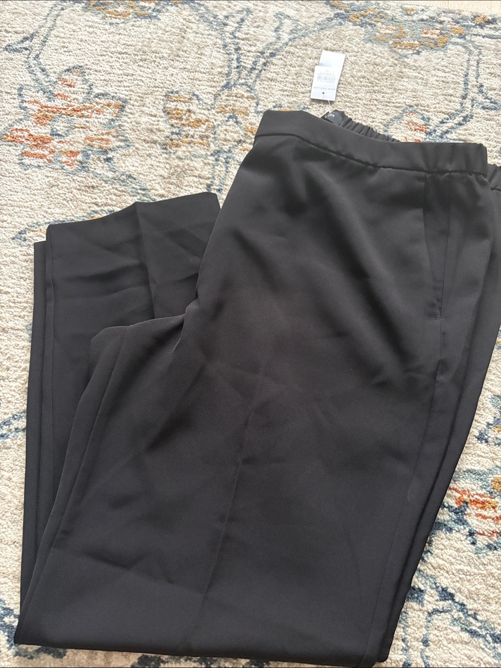 Ann Taylor Women's Black Straight-Leg Trousers